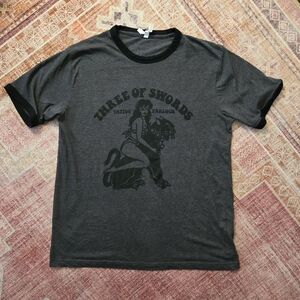 TC Gray  Short Sleeve Tee with Bold Black Design.